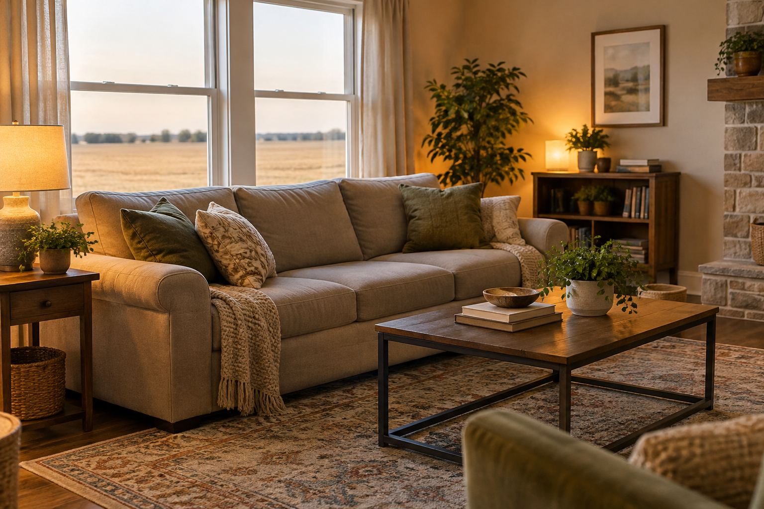 A cozy Hobart living room, illustrative